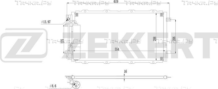 Радиатор кондиционера (конденсатор) Zekkert (алюминий). Артикул MK-3137