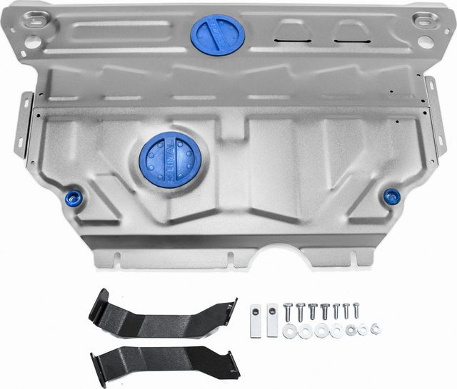 Защита алюминиевая Rival для картера и КПП (увеличенная) Skoda Octavia III A7 2013-2017 2017-2020. Артикул 333.5114.1
