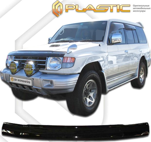 Дефлектор СА Пластик для капота (Classic черный) Mitsubishi Pajero 1992-2000. Артикул 2010010100476