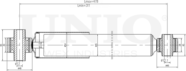 Амортизатор подвески (Unio). Артикул SAB-10634