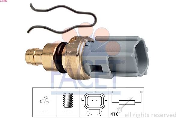 Датчик температуры охлаждающей жидкости Facet Made in Italy - OE Equivalent. Артикул 7.3302