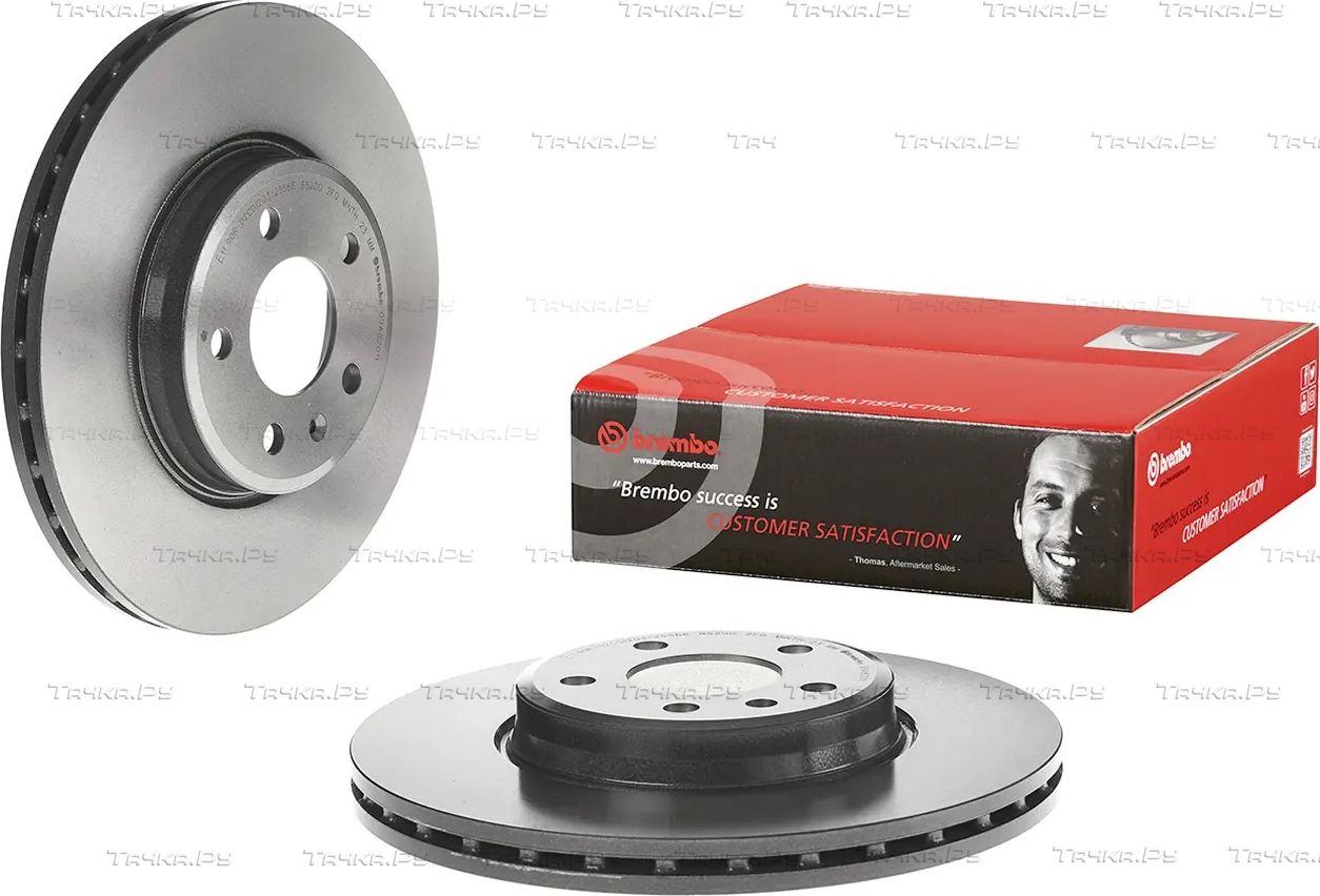 Тормозной диск Brembo PRIME LINE - UV Coated передний для Audi A4 IV (B8) 2007-2015. Артикул 09.A820.11