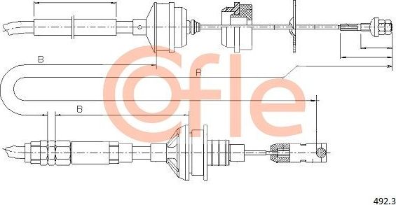 Трос сцепления Cofle. Артикул 92.492.3