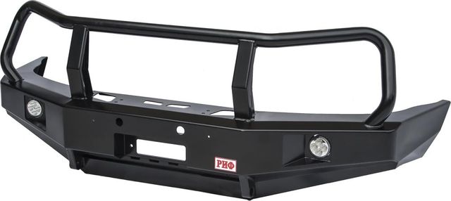 Бампер силовой РИФ передний с доп. фарами и защитной дугой (под парктроник) для УАЗ Пикап 2008-2026. Артикул RIF060-10350P