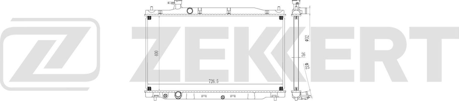 Радиатор охлаждения двигателя Zekkert (алюминий). Артикул MK-1639