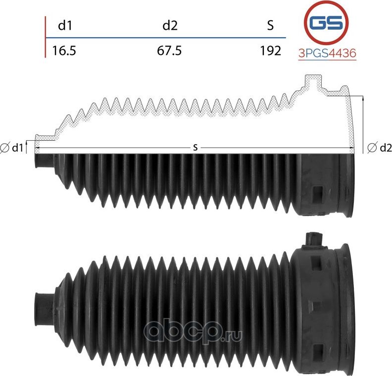 Пыльник рулевой рейки Mercedes Viano W639 2003-, Mercedes Vito / Mixto W639 2003 (GS). Артикул 3PGS4436