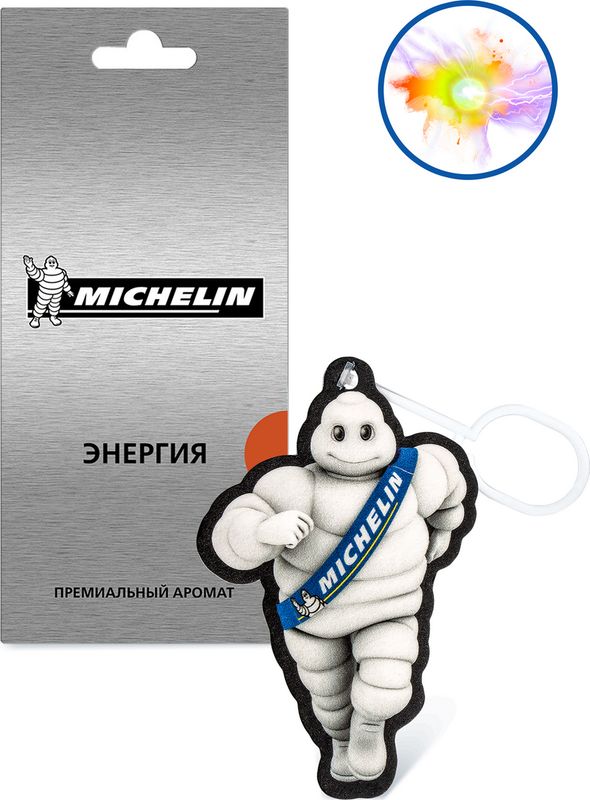 Ароматизатор воздуха MICHELIN, подвесной, картонный, 2D Premium, энергия. Артикул 31937