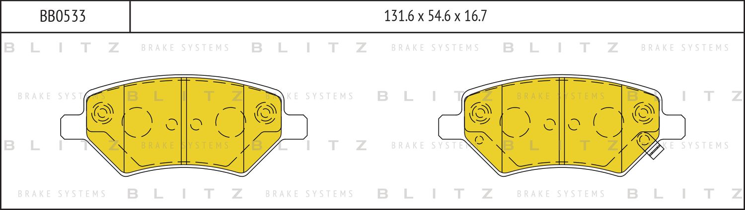 Колодки тормозные CHERY/LIFAN TIGGO/X60 08- передн. (Blitz). Артикул BB0533