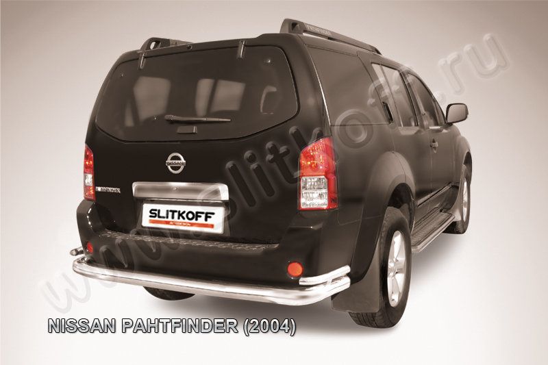 Защита Slitkoff заднего бампера d76/42 двойная для Nissan Pathfinder R51 2004-2010. Артикул NIP012