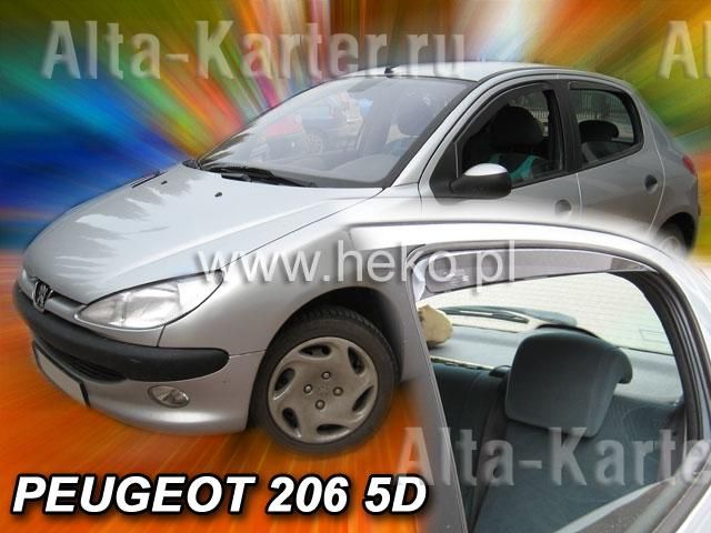 Дефлекторы Heko для окон Peugeot 206 седан, xэтчбек 4/5-дв. 1998-2010. Артикул 26113