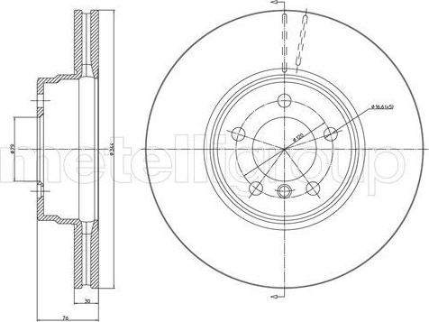 Тормозной диск Metelli. Артикул 23-1357C