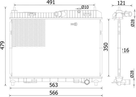 Радиатор охлаждения двигателя Mahle Behr для Ford KA III 2016-2026. Артикул CR 2427 000S