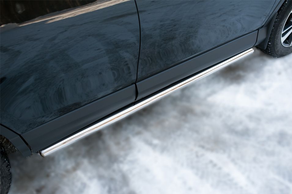 Защита порогов RusStal труба d63 (вариант 3) для Toyota RAV4 IV 2015-2019. Артикул TR4T-0021973