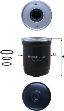 Топливный фильтр Mahle. Артикул KL 1193D