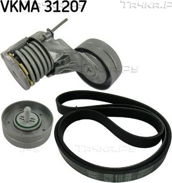 Приводной ремень поликлиновой с роликами (комплект) SKF для Volkswagen Bora 2000-2005. Артикул VKMA 31207