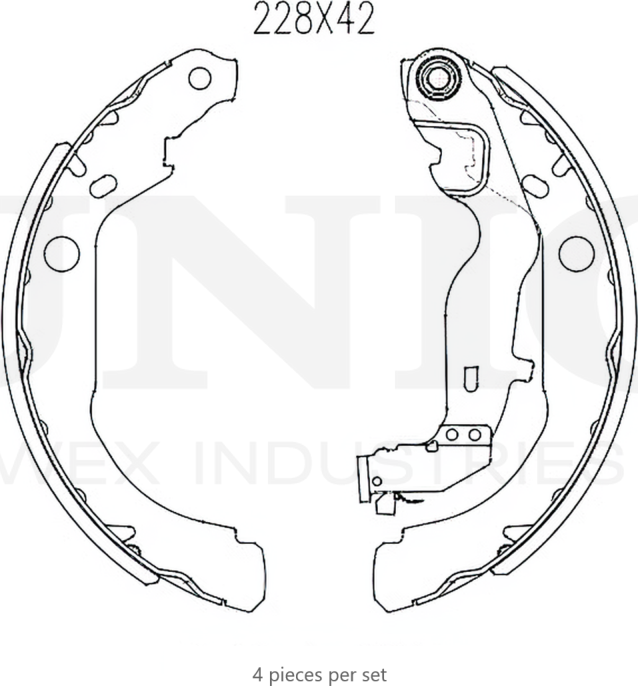 Колодки тормозные барабанные, комплект (Unio). Артикул BRP-10061