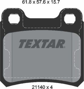 Тормозные колодки Textar Q+ задние для Saab 900 II 1993-1996. Артикул 2114001