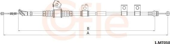 Трос ручника (тросик ручного тормоза) Cofle. Артикул 92.1.MT010