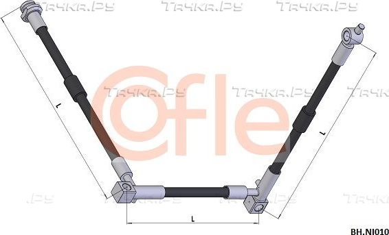 Тормозной шланг Cofle передний левый для Nissan Primera P12 2002-2008. Артикул 92.BH.NI010