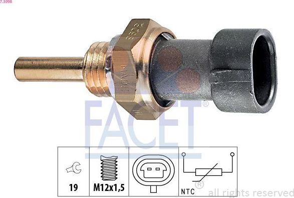 Датчик температуры Facet Made in Italy - OE Equivalent. Артикул 7.3098
