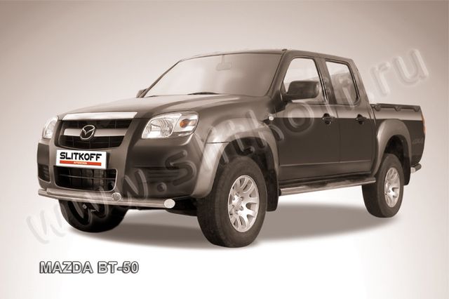 Защита Slitkoff переднего бампера d57/57 двойная для Mazda BT-50 I 2006-2011. Артикул MZB009
