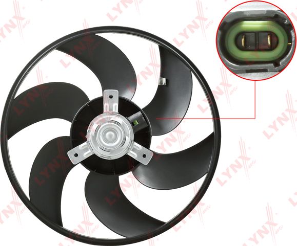 Вентилятор радиатора двигателя LYNXauto для Renault Logan I 2004-2015. Артикул RF-1806