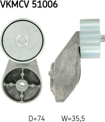 Направляющий (ведущий) ролик приводного поликлинового ремня (в сборе) SKF. Артикул VKMCV 51006