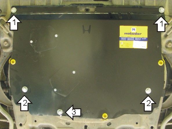 Защита Мотодор для картера, КПП Honda Civic седан VIII 2005-2013. Артикул 00812