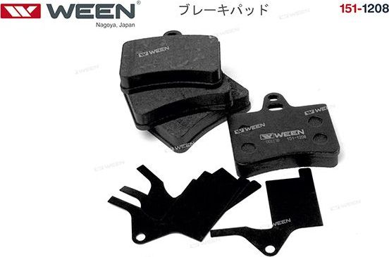 Тормозные колодки WEEN задние для Citroen C5 I 2001-2008. Артикул 151-1208