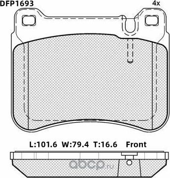 Колодки тормозные дисковые Double Force Double Force. Артикул DFP1693