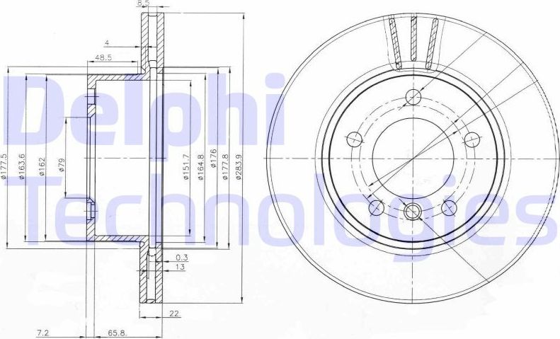 Тормозной диск Delphi. Артикул BG3899C