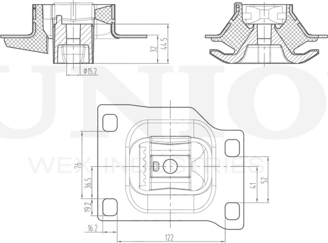 Опора КПП (Unio). Артикул RMP-15129
