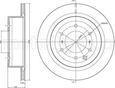 Тормозной диск Metelli. Артикул 23-1663C