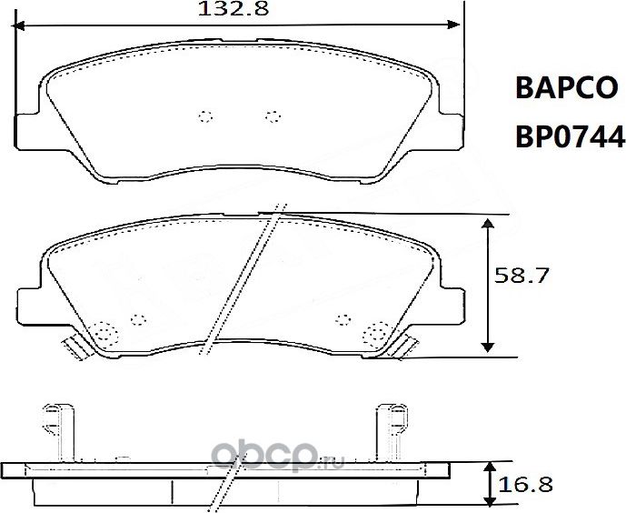 Колодки тормозные дисковые BP0744, (Bapco) Bapco. Артикул BP0744