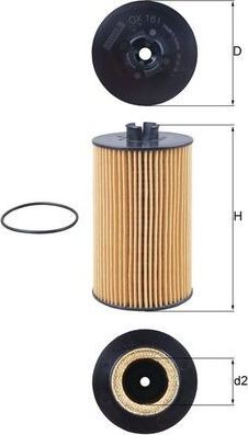 Масляный фильтр Mahle-Knecht. Артикул OX 161D