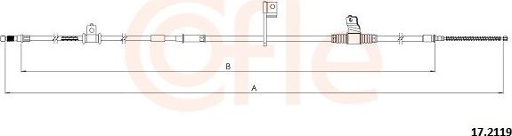 Трос ручника (тросик ручного тормоза) Cofle. Артикул 92.17.2119