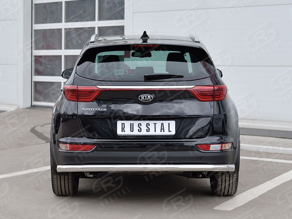 Защита RusStal заднего бампера d63 секция для Kia Sportage IV 2016-2018. Артикул KSZ-002296