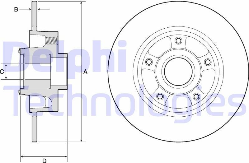 Тормозной диск Delphi. Артикул BG9137RS