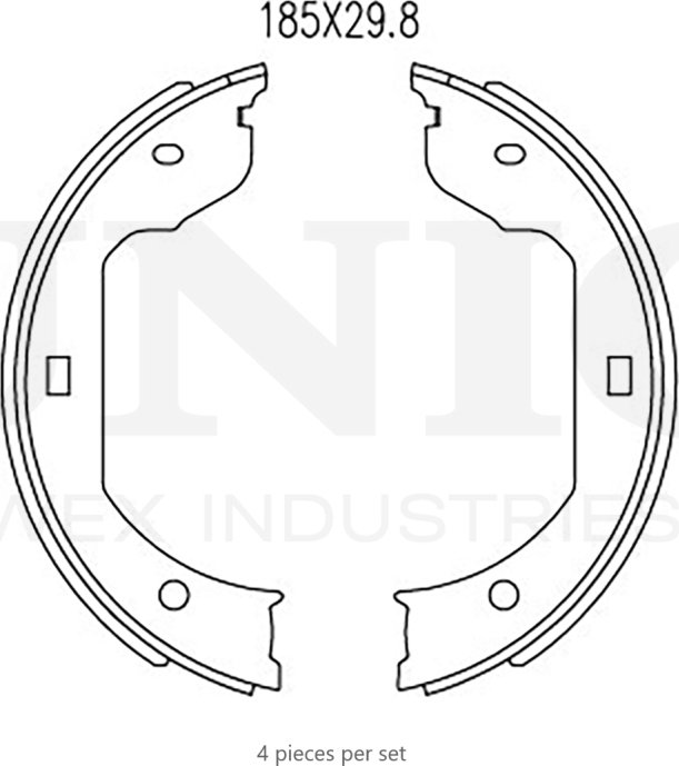 Колодки тормозные барабанные, комплект (Unio). Артикул BRP-10100