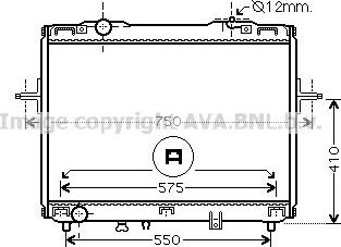 Радиатор охлаждения двигателя AVA. Артикул KA2126