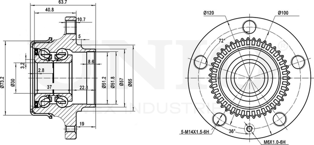 Ступица колеса с интегрированным подшипником (Unio). Артикул HUB-20014