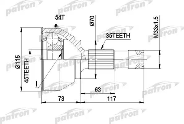 Шрус наружный (граната) Patron. Артикул PCV1132