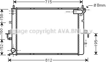 Радиатор охлаждения двигателя AVA. Артикул AU2152