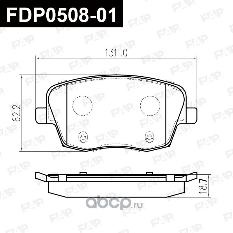 КОЛОДКИ ТОРМОЗНЫЕ ДИСКОВЫЕ (КОМПЛЕКТ)_(FDP050801 FAP). Артикул FDP050801