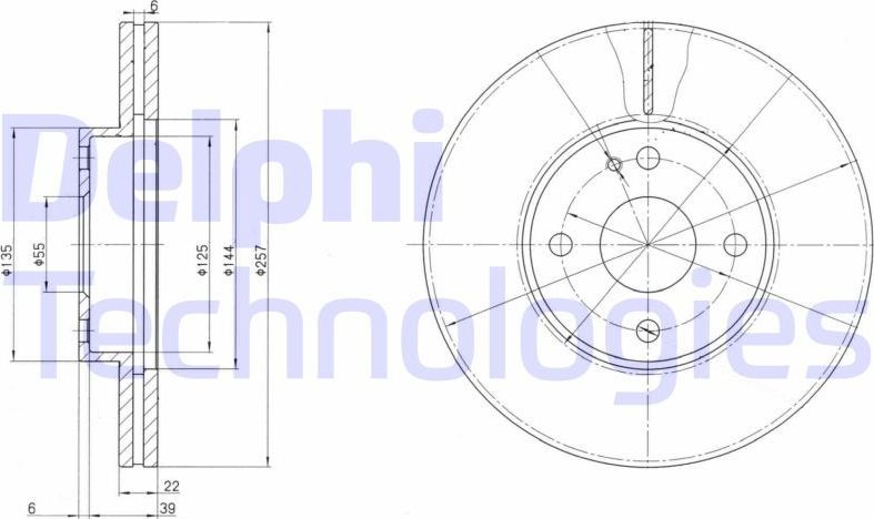 Тормозной диск Delphi. Артикул BG2844
