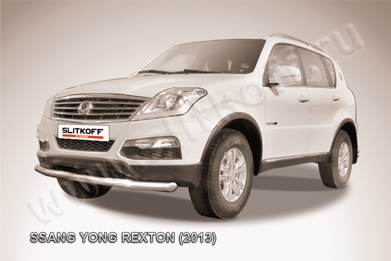 Защита Slitkoff переднего бампера d76 для SsangYong Rexton III 2012-2026. Артикул SSRN002