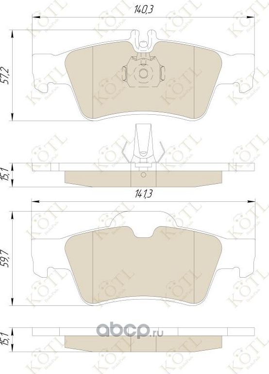 Колодки тормозные дисковые задние к-т MERCEDES-BENZ W211/W212/W220/W221/R230 (Kotl) Kotl. Артикул 1546kt