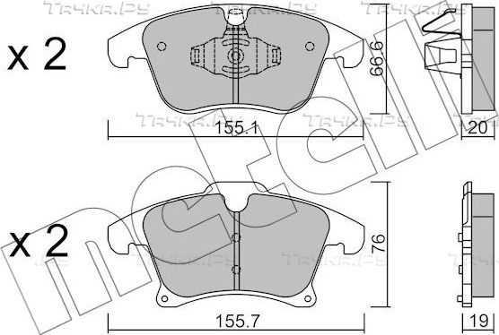 Тормозные колодки Metelli. Артикул 22-1039-1