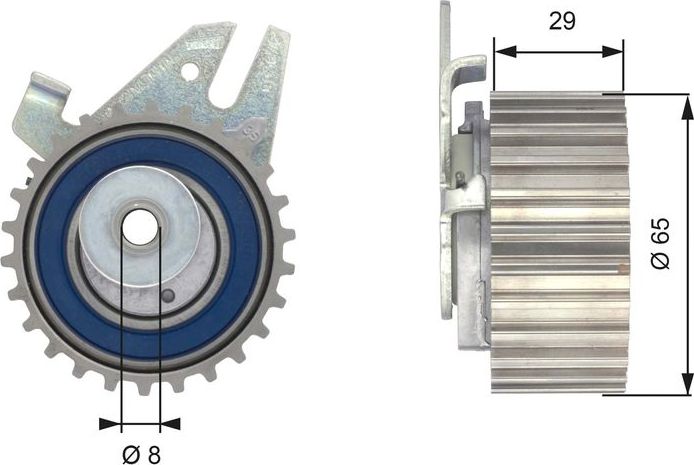 Натяжной ролик (натяжитель) ремня ГРМ Gates PowerGrip™. Артикул T43043