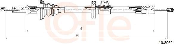 Трос ручника (тросик ручного тормоза) Cofle задний правый/левый для Volvo 850 1991-1996. Артикул 10.8062